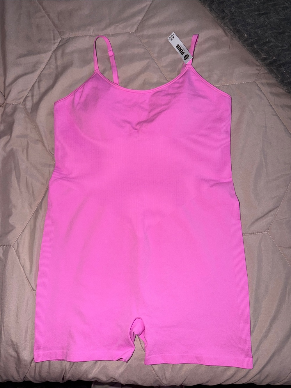 PINK Victoria's Secret Neon Pink Athletic Shorts Romper